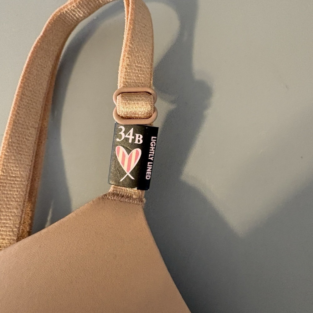Victorias Secret Invisible Solutions Plunge Push Up Bra Beige 34B NWT Low Back - Picture 3 of 9